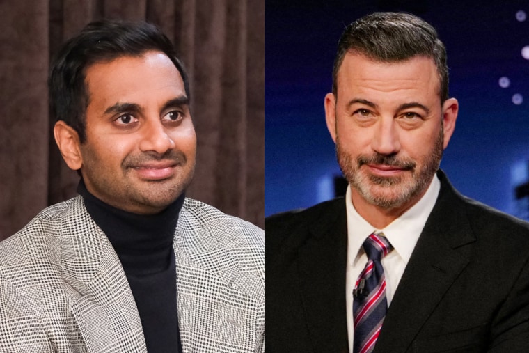 Aziz Ansari e Jimmy Kimmel são uma combinação dividida.