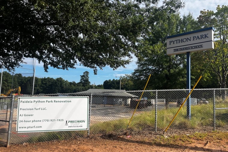 Python Park, a 12-acre playing field in Avondale Estates, Georgia, belongs to the Paideia School. Paideia is changing its fields from grass to turf.