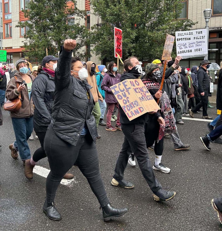 Anti-ICE protesters in Portland, Ore.