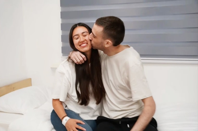 Released hostage Avinatan Or reunites with his girlfriend and former hostage Noa Argamani, upon his release from captivity on
