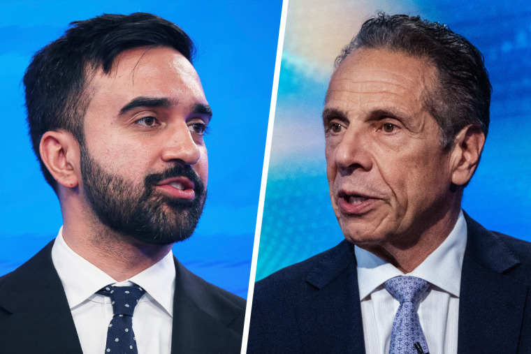 Side by side of Zohran Mamdani and Andrew Cuomo.