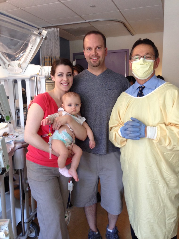 Exposure to any germs could've killed her. 11 years later, she's living a normal life thanks to a gene therapy treatment. Jeff, Caroline and Eliana with Dr. Kohn before she underwent gene therapy for ADA-SCID.