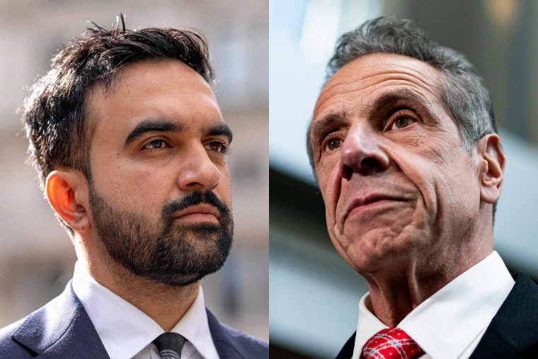 Split photo of Zohran Mamdani and Andrew Cuomo