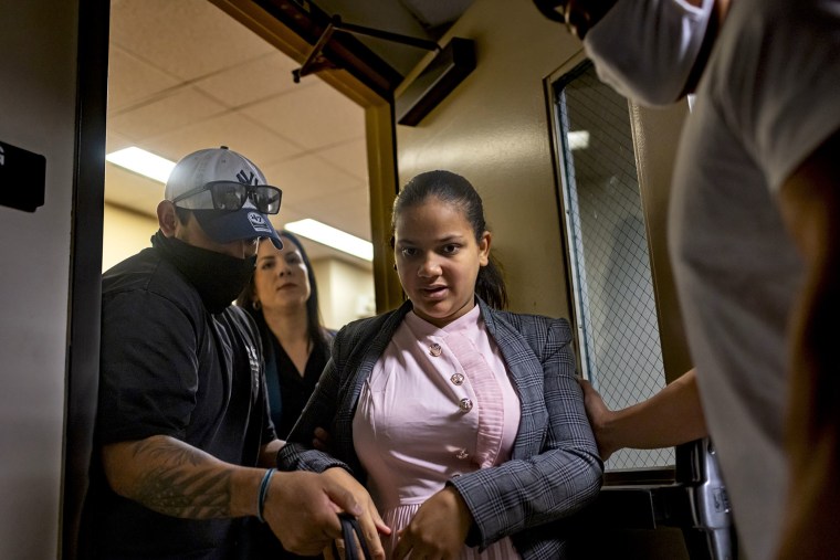 Federal agents detain a nine-month pregnant women after