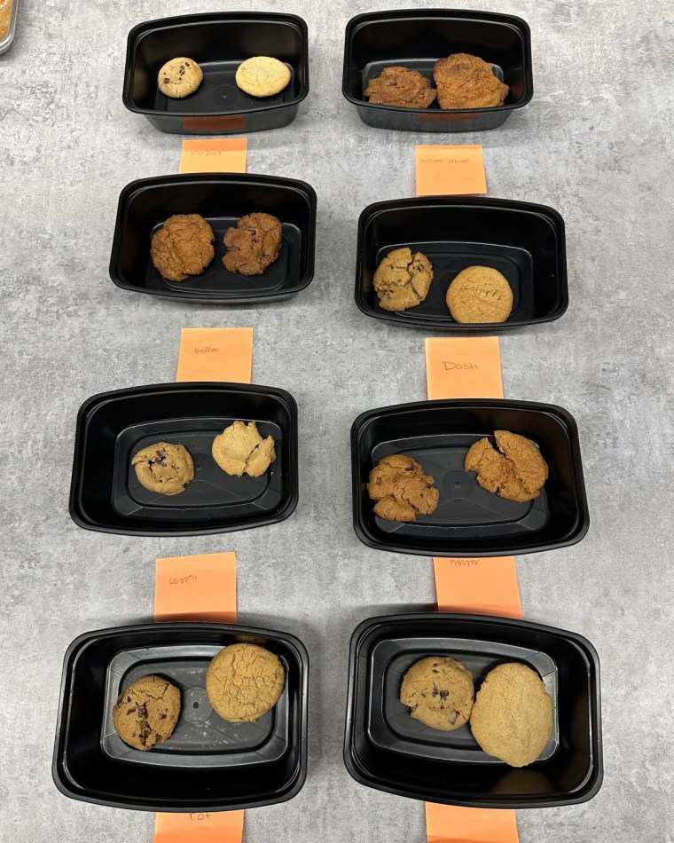 The cookies baked in the Philips air fryer are on the top left.