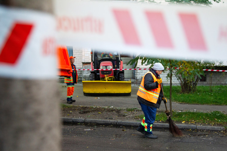 Aftermath of Russian combined attack on Kyiv overnight October 22