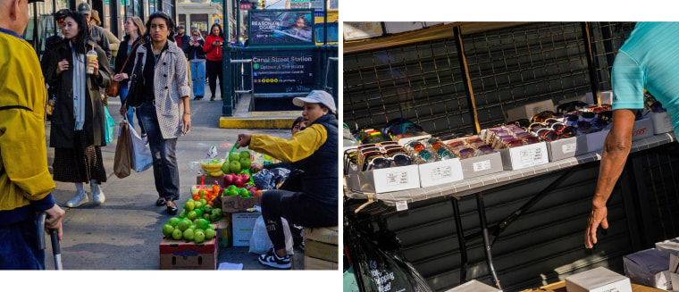 Vendors on Canal Street on Wednesday.