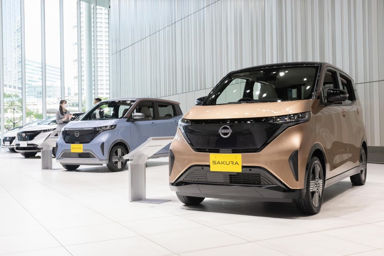 New Nissan Sakura (zero emission ev Kei car) on display at