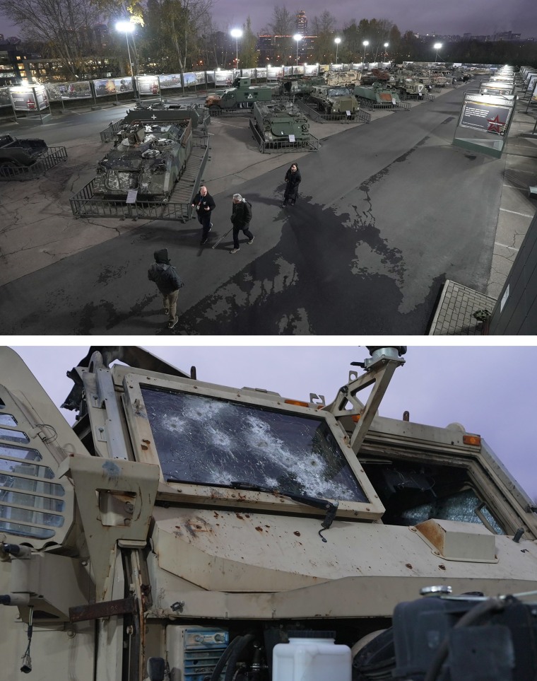 Western military vehicles from the battlefield and now on display at the museum.