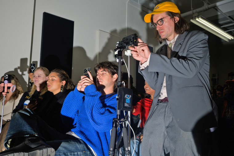 Attendees at an influencer event ahead of the New York City mayoral election on Oct. 28, 2025.