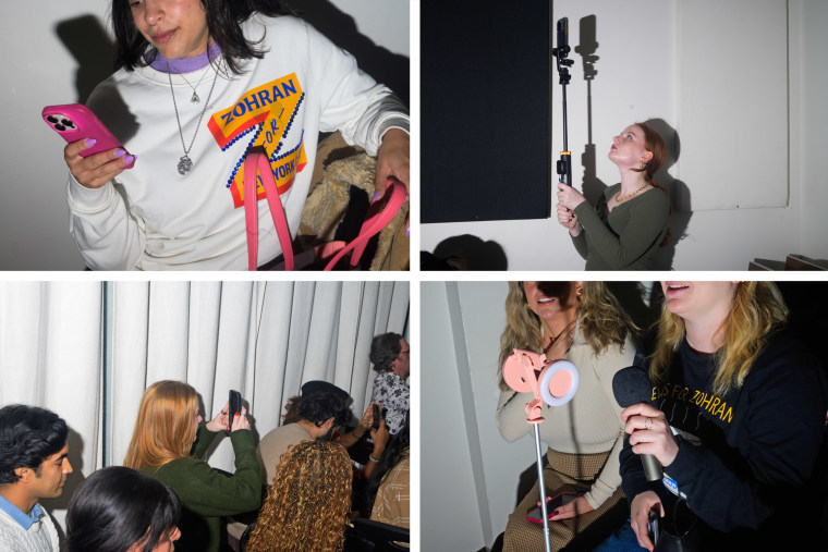 Attendees at an influencer event ahead of the New York City mayoral election on Oct. 28, 2025.