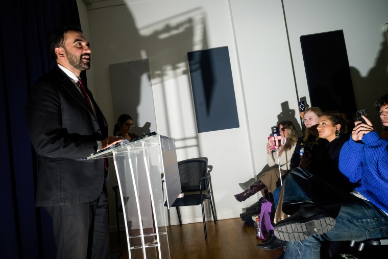 Zohran Mamdani at an influencer event Tuesday ahead of the New York mayoral election.