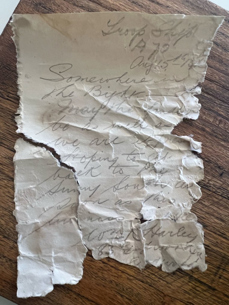 A letter by found in a bottle on a beach in Australia.