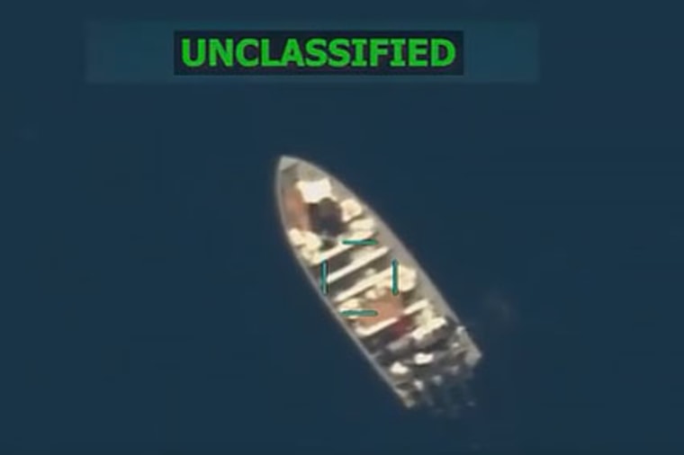 Defense Secretary Pete Hegseth posted images on X of a strike on a vessel in the Eastern Pacific on Oct. 29, 2025.