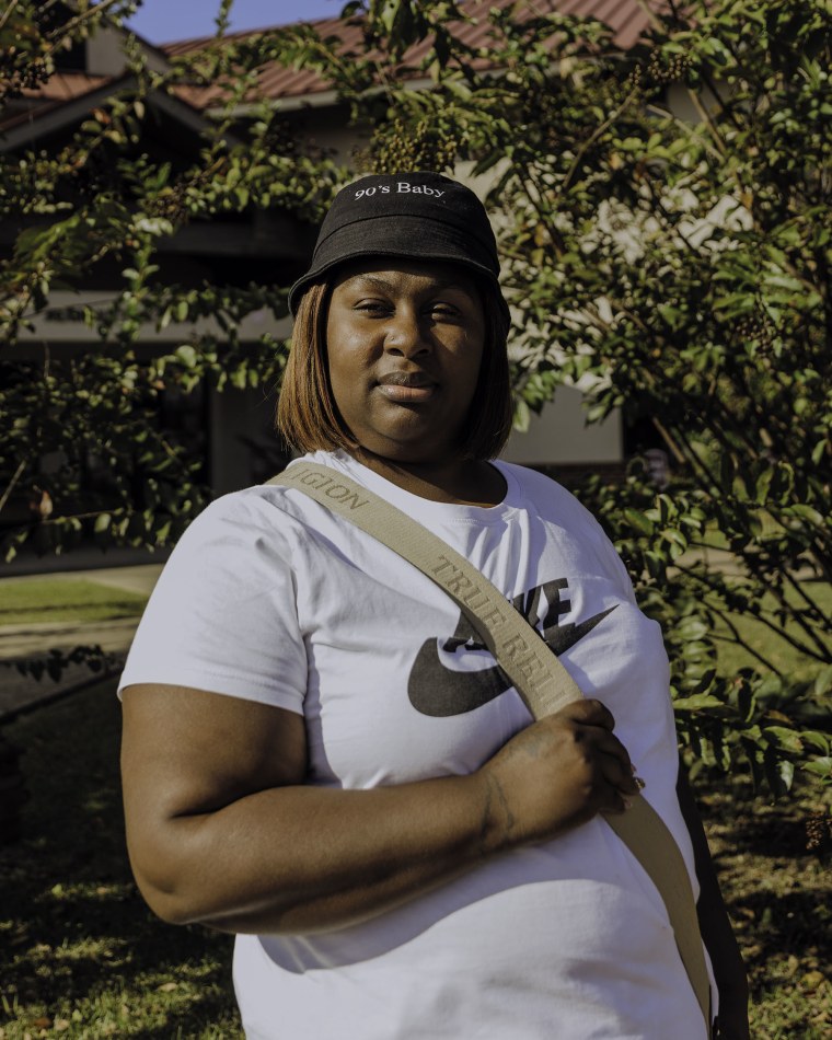 Danielle Sulton outside a Salvation Army in Jackson, Miss., on Oct. 30, 2025.