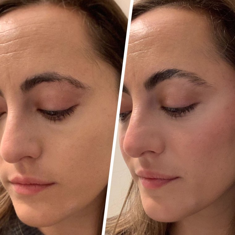 Writer Danielle Murphy before and after applying NYX's The Brow Glue.