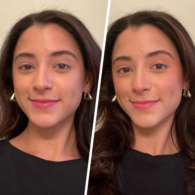 Patrick Ta Major Headlines Double-Take Creme and Powder Blush Duo before and after use.