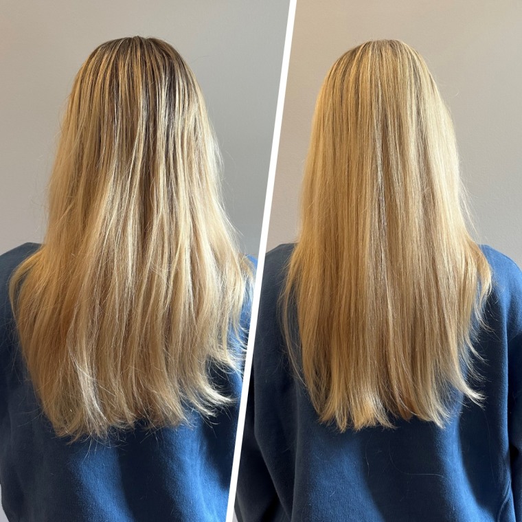 Saints & Sinners Superfresh Divine Dry Shampoo before and after use.