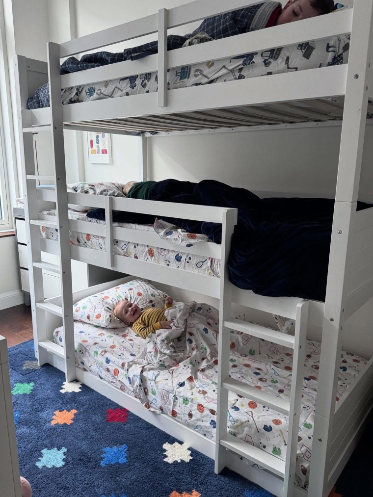 The boys' triple bunk bed has generated a lot of discussion on Instagram.