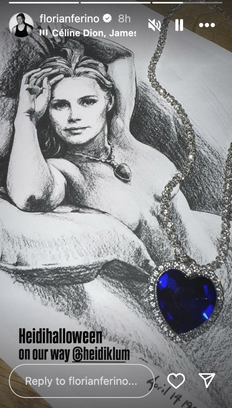 Ferino também compartilhou um desenho de Klum como Rose do filme de 1997