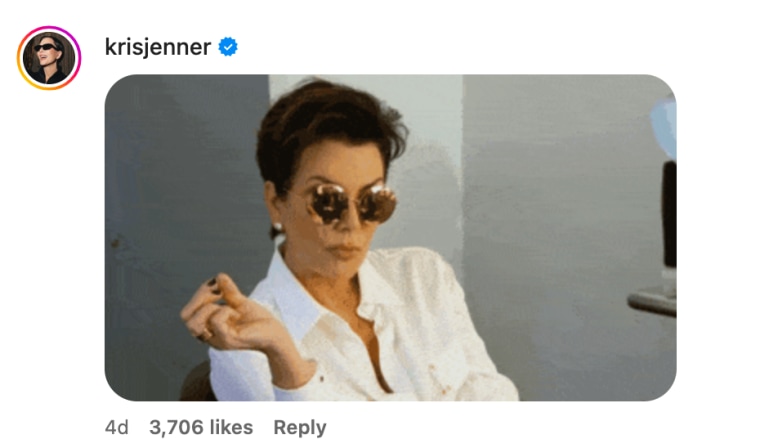 Kris Jenner's comment on a photo of Kim Kardashian with a new pixie haircut.