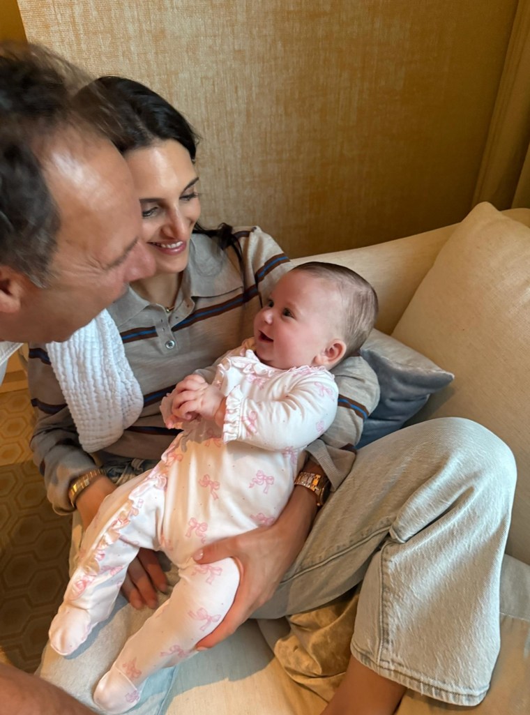 Amanda Warsavsky kept the birth of her third daughter via surrogacy a secret until she was born.