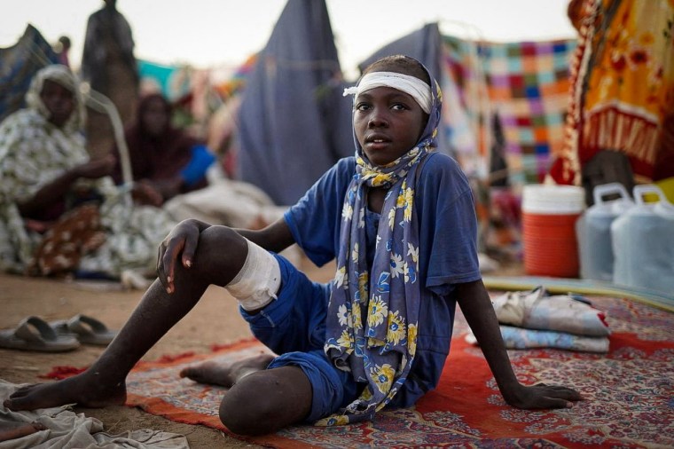 An injured child at a camp for the displaced in Tawila, Darfur, Sudan, on Oct. 27, 2025. 