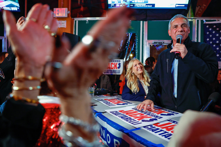 New Jersey Republican gubernatorial candidate Jack Ciattarelli speaks during a campaign event on Nov.3, 2025 in Neptune City, New Jersey. 