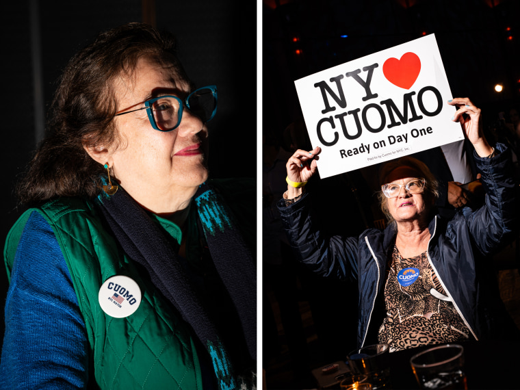 Supporters at the Andrew Cuomo watch-party