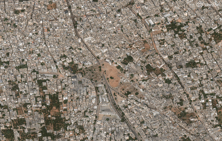 Before and after images of Gaza Strip.