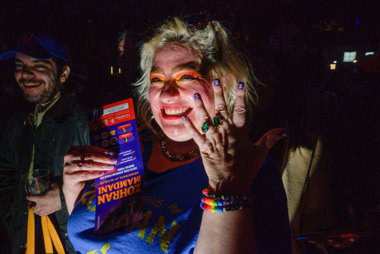 Supporters at Mamdani's election night rally.
