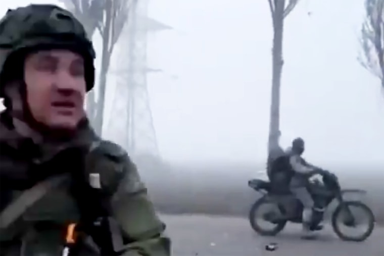 A Russian worker successful nan video being shared connected societal media.