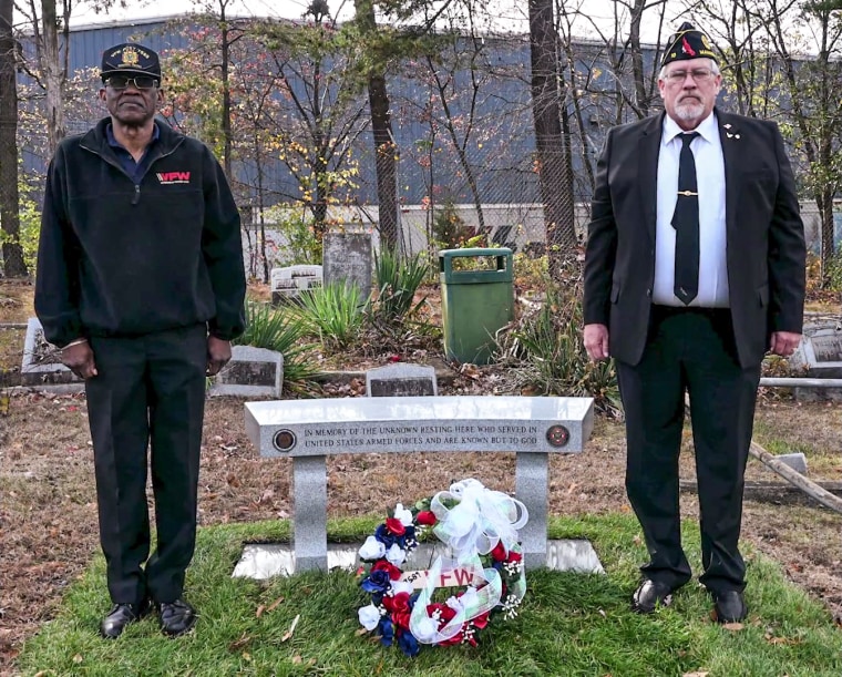 Black veterans buried at a cemetery in Manassas are being honored with a memorial bench after having been long overlooked.