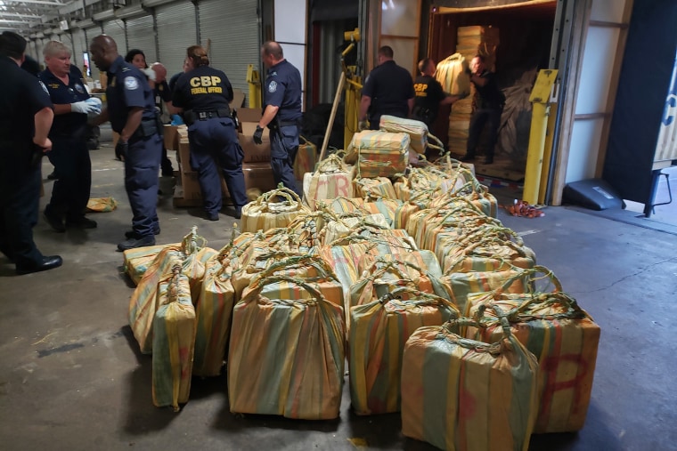 U.S. Customs and Border Protection and Homeland Security Investigations led a multi-agency inspection of the MSC Gayane that resulted in the seizure of about 35,000 pounds of cocaine discovered in seven shipping containers on June 17, 2019. 