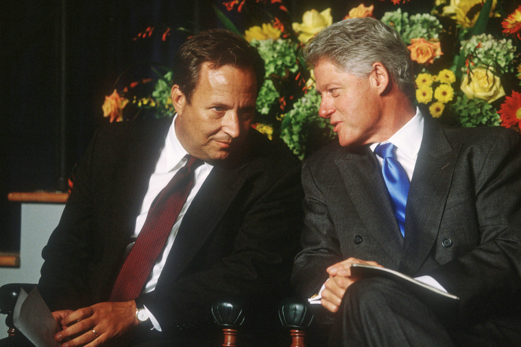President Bill Clinton and Treasury Secretary Larry Summers talk at the White House in 1999.