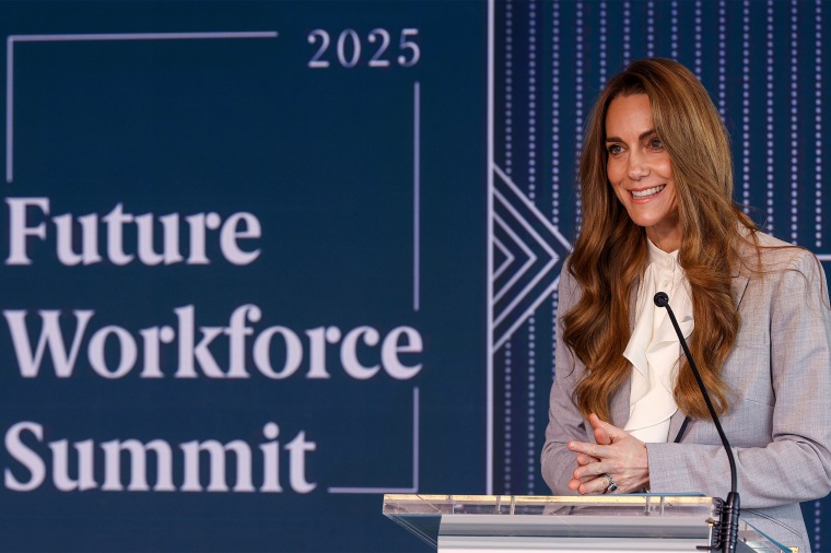 Britain's Kate, the Princess of Wales, speaks at The Future Workforce Summit.