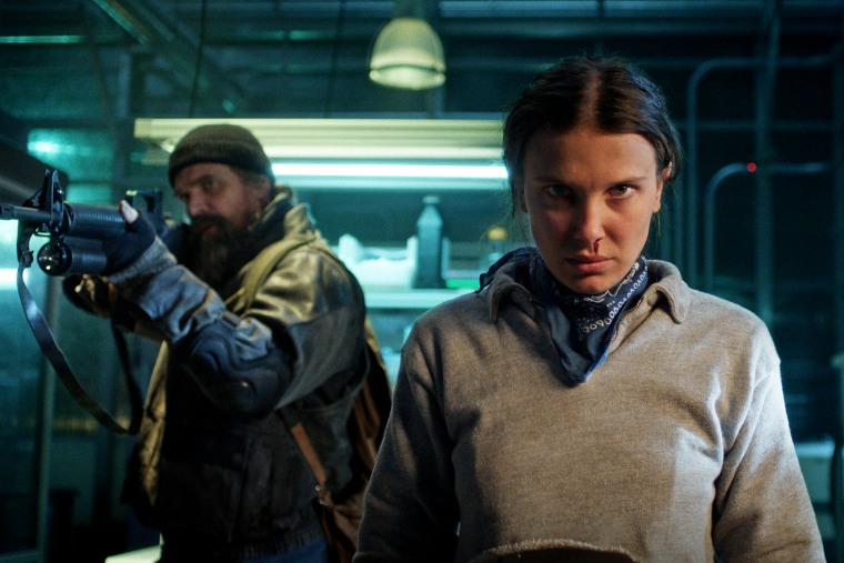 David Harbour as Jim Hopper and Millie Bobby Brown as Eleven in "Stranger Things" season 5.