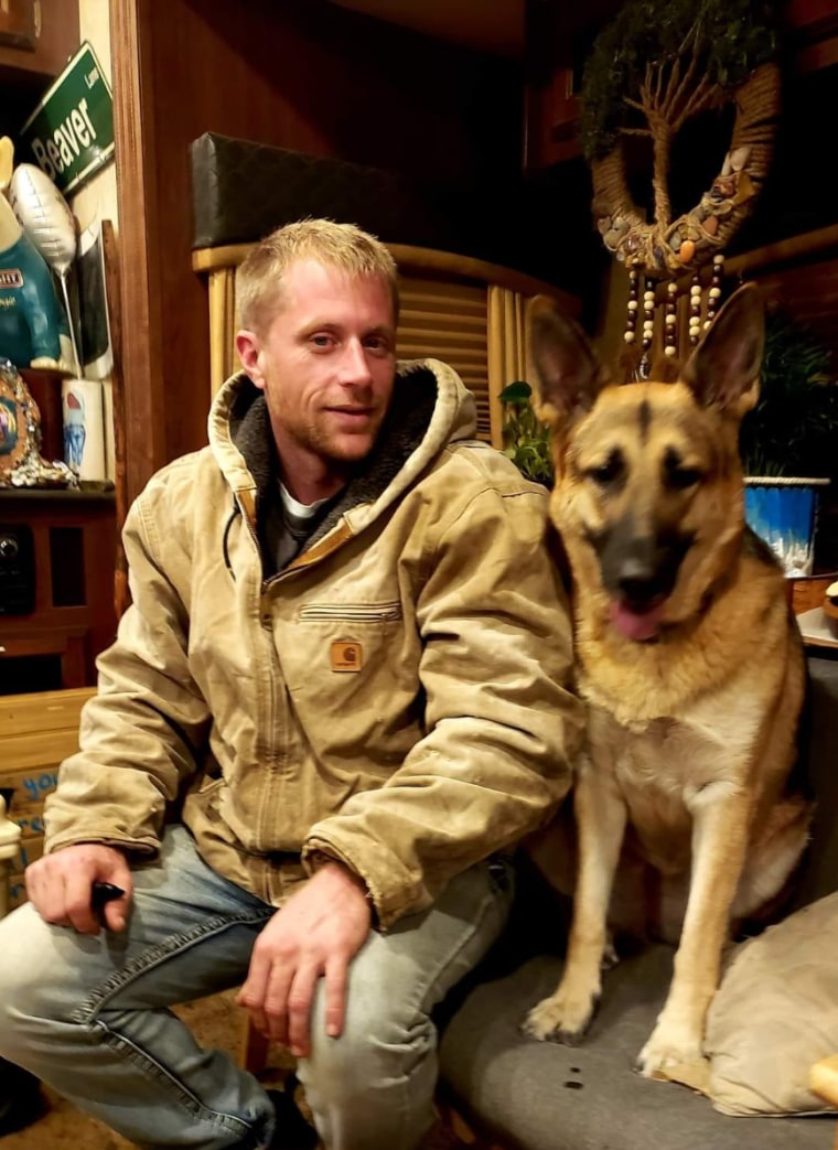 Jared with his dog, Roxy Mae