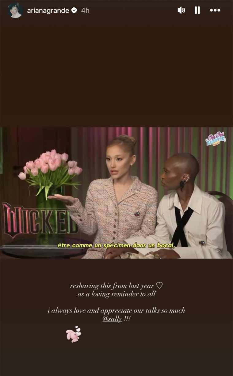 Ariana Grande re-shared the 2024 interview clip to address resurfaced criticism about her appearance.