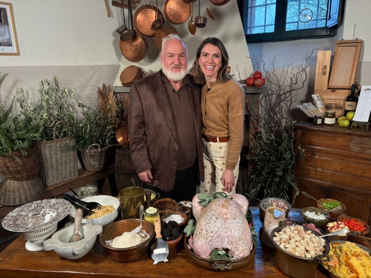 Chef Art Smith and NBC News' Molly Hunter at Castel Gandolfo.
