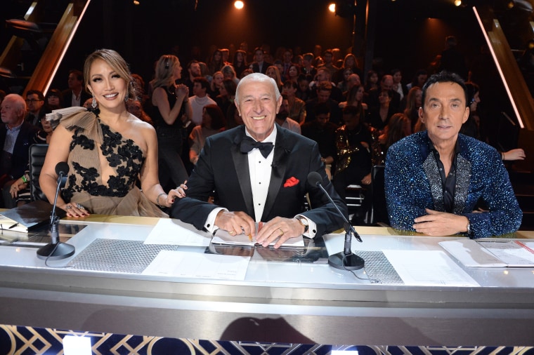 Len Goodman, Carrie Ann Inaba e Bruno Tonioli na temporada 2019 de 