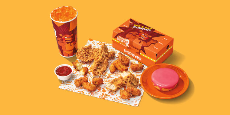 Popeyes teamed up with “Five Nights at Freddy's 2” to drop The Freddy Fazbear Crunch Menu.