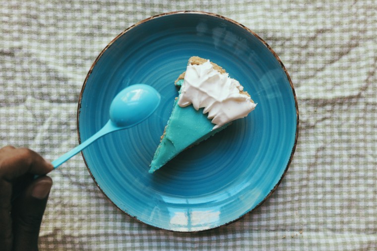My very own slice of Baja Blast Pie, which is more robin's-egg blue than turquoise.