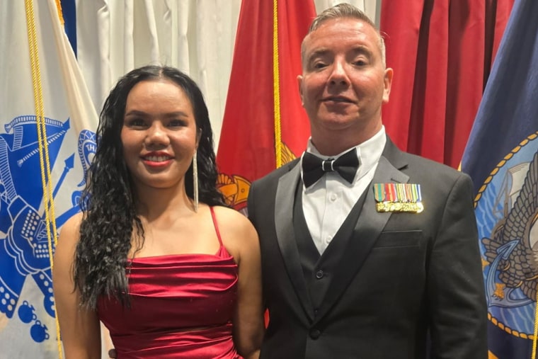 Retired Marine Staff Sgt. Samuel Shasteen with his wife, Chanidaphon Sopimpa.