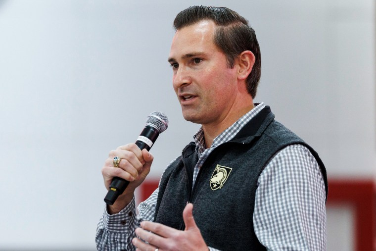 Matt Van Epps speaks into a microphone