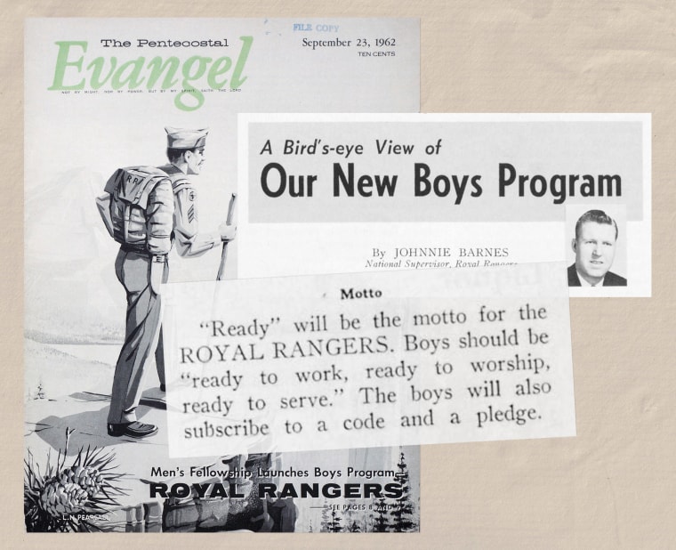 Magazine excerpts detail initiatives by the Royal Rangers, including their new "boys program," written by Supervisor Johnnie Barnes.