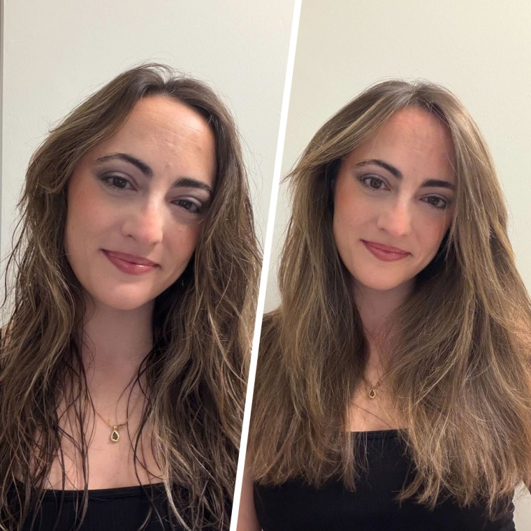 Commerce writer Danielle Murphy before and after using the Dyson Supersonic Nural.