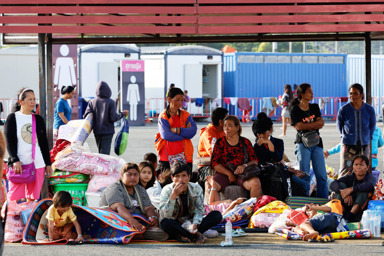 Residents are taking refuge in a temporary shelter in