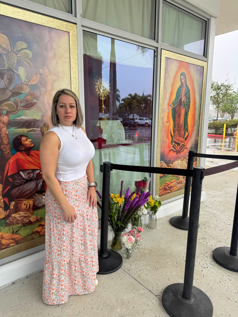 Image: Maria Alejandra Barroso, outside Our Lady of Guadalupe Catholic Church