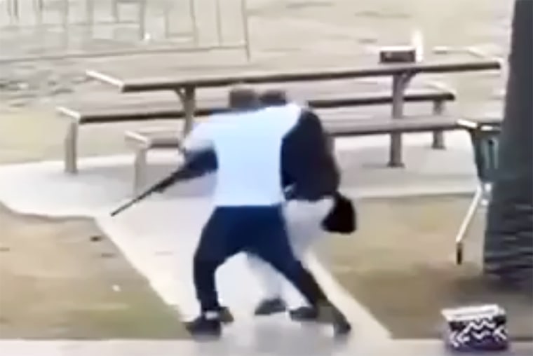 A video still showing Ahmed Al Ahmed disarming one of the Bondi Beach gunmen on Sunday.